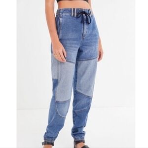 BDG URBAN OUTFITTERS Denim Patchwork Asymmetrical Joggers